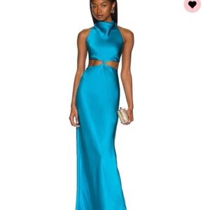 Amanda Uprichard Teal Backless Dress